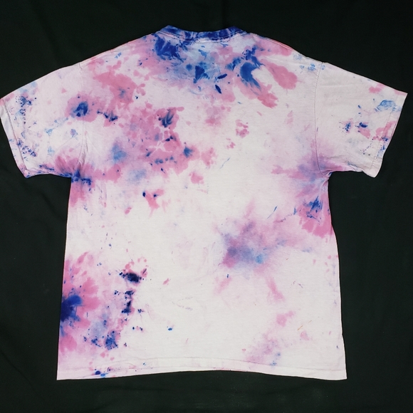 CUSTOM Tie Dye Upcycled Shortsleeve Shirt Mens XL Revolution Pink Purple - Picture 7 of 10